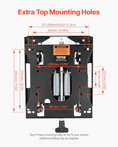 VEVOR Sitzfederungssatz 460x325x70 mm, universelle Luftfederung für Zero-Turn-Rasenmäher, einstellbares Traktor-Sitzfederungssatz, kompatibel mit Gabelstapler- und Bulldozersitz