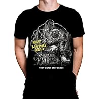 TEE FOR A REAL FAN - Men's regular short-sleeve t-shirt with horror theme print. This t-shirt features a print inspired by a 1968 American independent horror film directed, photographed, and edited by George A. Romero. Everyone will know you are a fa...
