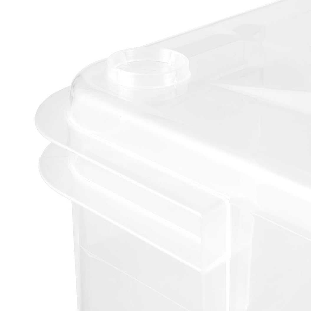 keeeper Pojemnik do przechowywania z uchwytami, Euro-Box XL, Polipropylen, 28 l, Bruno, Przezroczysty