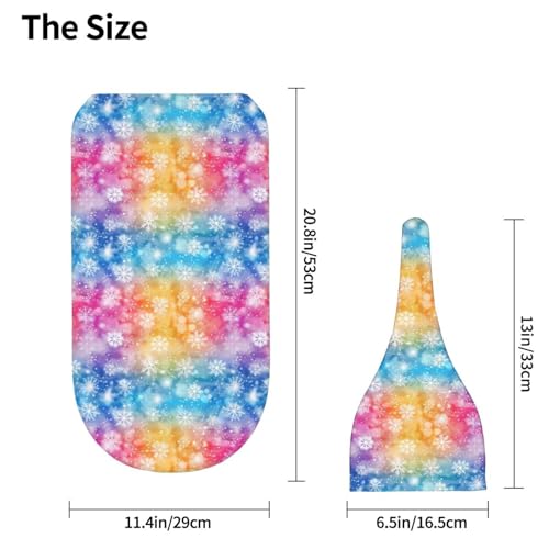 Image of White Snowflakes On Colorful Background Newborn Swaddle Blankets Hat Sets Soft Baby Receiving Blanket Swaddle Sack for Baby Shower Infant Boy Girl Gift