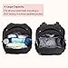 BabbleRoo Diaper Bag Backpack - Travel Large Baby Diaper Bag with Changing pad, Waterproof Baby Bags for Mom & Dad, Unisex Bags with Pacifier Case, Luggage Strap & Stroller Clips– Black