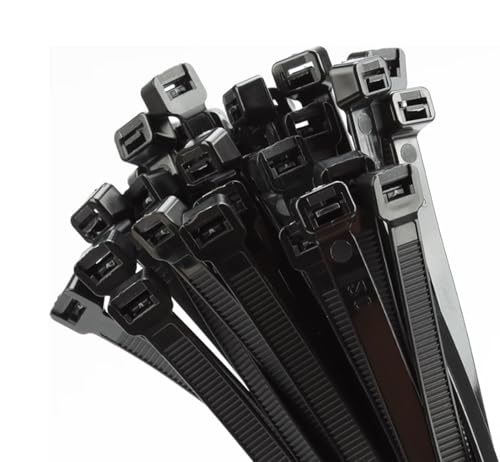 XINGO 100 Stück Lang Kabelbinder Schwarz 450mm x 9mm Breit 114KGS Zugfestigkeit UV Beständig lang Set Großer Kabelbinder für Kabelmanagement