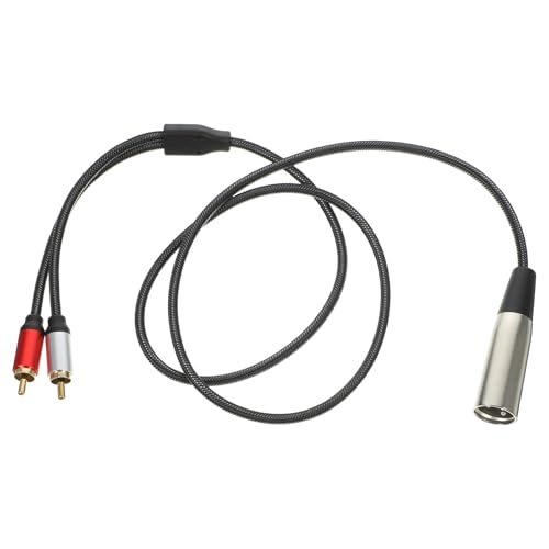 XLR to 2 RCA Audio Cable Black for Mixer, Studio Recording