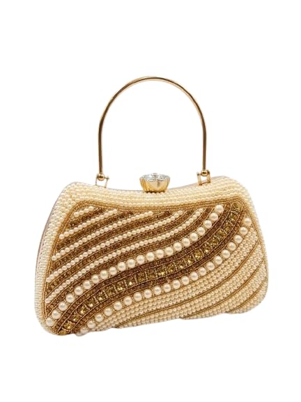 Elegant Beaded Clutch Purse for Women | Crystal Diamante Wedding Evening Bag | Formal Handbag for Bridal, Prom, Party-image-15