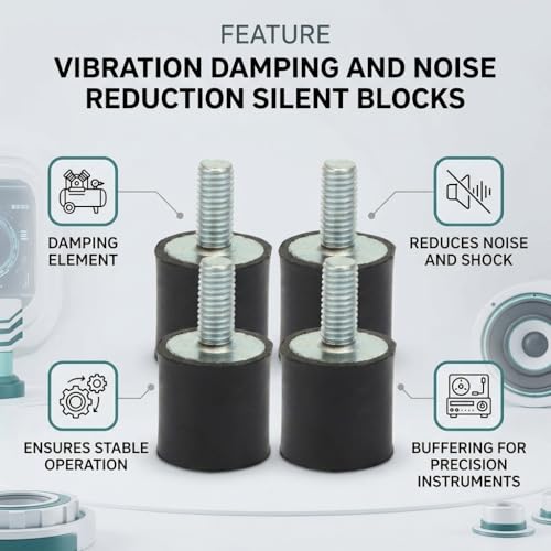 Fafeicy 4 Stück M5 Gummilager, Anti Vibration Silentblock Auto Boot Spulen, für Luftkompressoren, Dieselmotoren, Wasserpumpen, Adoptiert Geometrisches Design (VD15*15 M5*12)