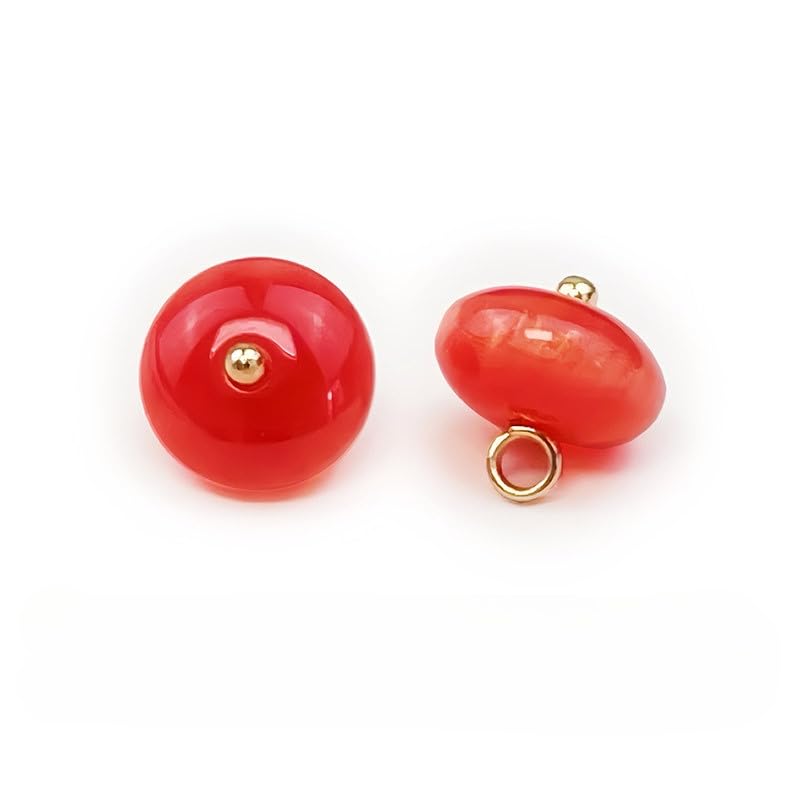 Guziki perłowe, 30 szt. 10 * 6 mm fioletowo-zielone małe okrągłe guziki do rękodzieła z żywicy na trzonku(Red)