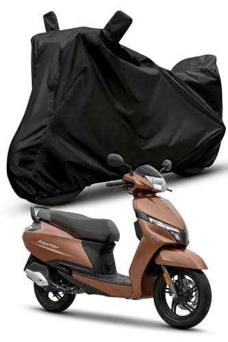 Image of Heavy Duty Waterproof Scooty & Bike Cover for Tvs Jupiter 110 - UV Resistant, Dustproof & Rain Protection, All-Weather Outdoor Cover for Bikes & Scooty with Buckle Straps