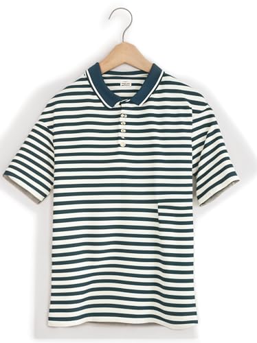 Image of Mack Jonney Men's Striped Cotton Rich Polo T Shirt | Collar Tshirts | Half Sleeves | Stripe-Regular Fit-MACK640682