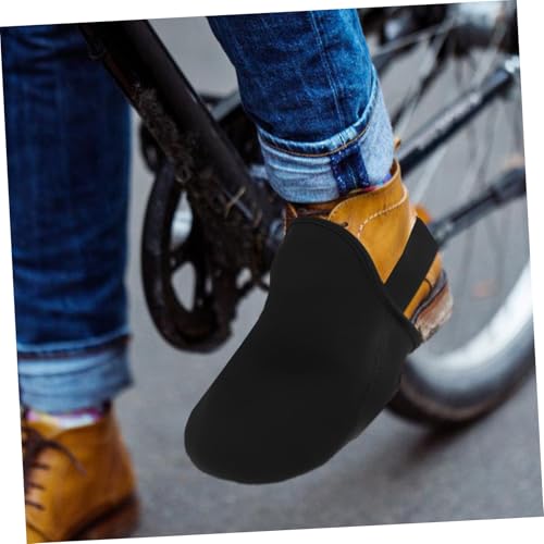 2 cubre dedos para bicicleta cálidos y antideslizantes, diseño de media zapatilla elástica, impermeables al viento, para protección en climas fríos miniatura 3