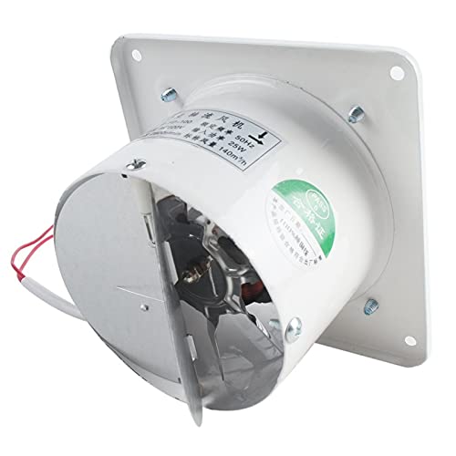 Extractor de ventilación industrial axial metálico con rejilla y válvula de retención, ventilador potente para baño, color blanco miniatura 3