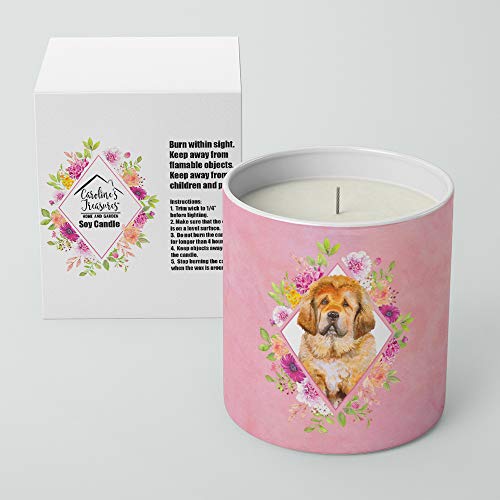Pot de soja chiot tendresse fleurs roses Caroline's Treasures 10 oz - 3