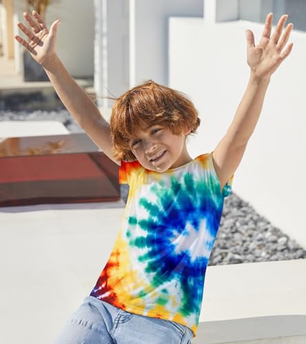 Image of Boys Tie Dye Shirt Size 4-14 Hippies Senior Rainbow Tees T Shirts for Kids | Tees T shirts for Kids