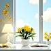 Cauaoa Yellow Artificial Flowers, Fake Flowers, Artificial Plants Indoor, Artificial Potted Plants 5 Rose Flower Head Wedding Faux Floral Bonsai Indoor Outdoor Desktop Decoration