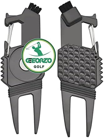 Geeorzo Golf Divot Repair Tool, 6 in 1 Pitch Repair Tool and Ball Marker, Multipurpose Golf Accessories