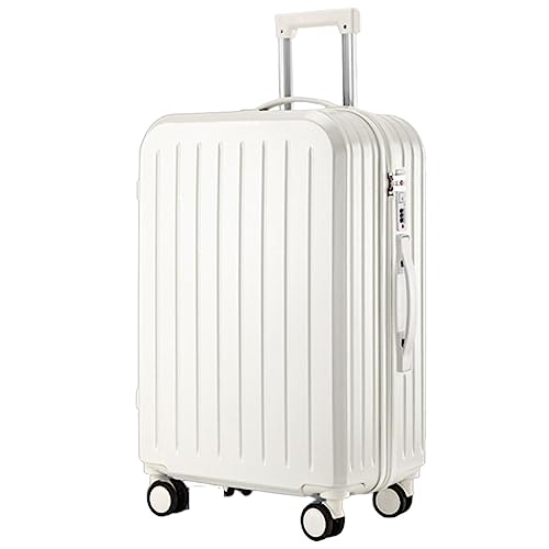 CASEGO 28-inch Large-capacity Suitcase with Cup Holder Silent Universal Wheel Code Lock Retractable Trolley Unisex Suitcase (white 26 inch)