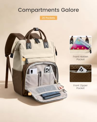 Image of LOVEVOOK Laptop Backpack Women Quilted Teacher Nurse Work Backpack Purse