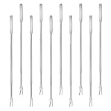 Hemoton 10 Stück Meeresfrüchtegabeln aus Edelstahl, Hummergabeln, Picks, Dessertgabeln, Meeresfrüchte, Werkzeuge für Party, Obst, Cocktail, Dessert, Nüsse (Silber)