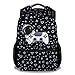 PoshWrap Gaming School Backpack for Girls, Boys - 16 Inches Black Backpacks for Kids - Lightweight Cute Bookbag for Middle School