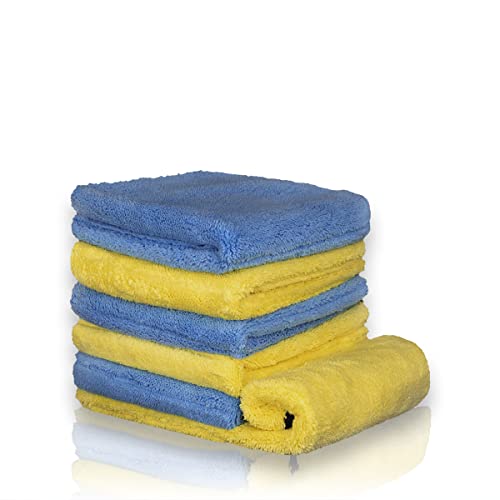 Sisbrill Toalla Bicolor Ultrasuave de Secado - Para Pintura del Coche y Moto - 80x50