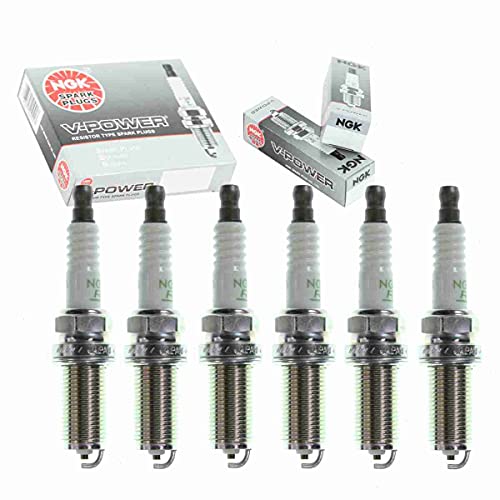 6 pc NGK V-Power Spark Plugs compatible with Nissan 350Z 3.5L V6 2003-2006