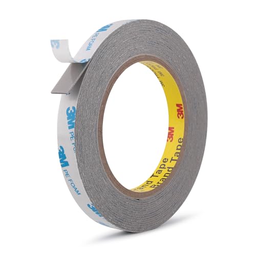 Image of Double Sided Tape Gray Foam Tape Heavy Duty 1 /2 inch x 18Ft Made of 3M Mounting Tape Joining Foam Strips for Banners Posters Alarms Window Shades Trims and Other Home Office or Industrial Use