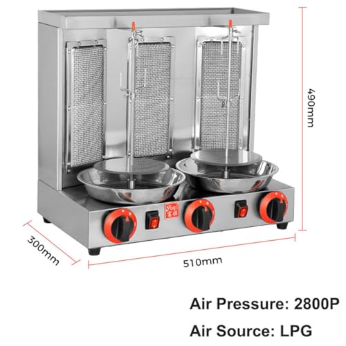 Rôtisserie verticale commerciale pour poulet avec température réglable, rotation à 360 ° pour un shawarma parfait dans les restaurants et les cuisines à domicile