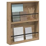 Application polyvalente Tomostar Porte-revues Mural, Porte Support Revues Journaux Document Porte-Magazines Porte-Journaux Étagère à magazines Chêne artisanal 60 x 12 x 70 cm