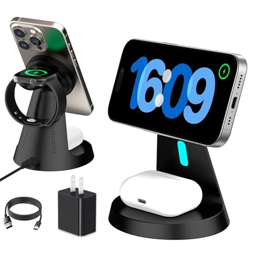 Image of Wireless Charger,3 in 1 Charging Station,15W Phone Charger Stand