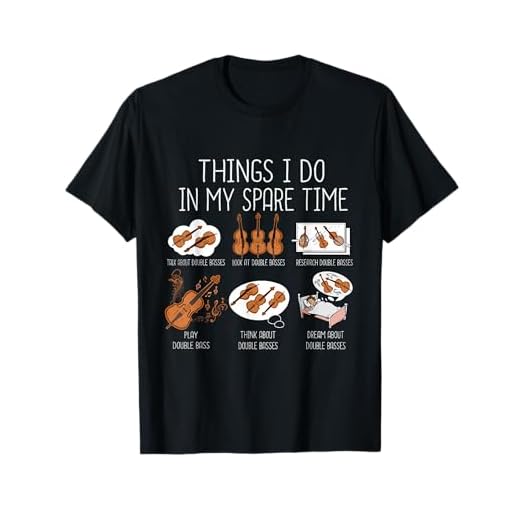 Divertido Violonchelo Contrabajo Hombres Contrabajo Camiseta