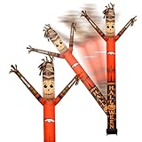 Sporticulture NFL Denver Broncos Inflatable Crazy Sports Fan - Halloween Scarecrow with LED Lights & Built-in Blower Air Wacky Dancer - Wacky Waving Inflatable Tube Guy Outdoor Party Decoration