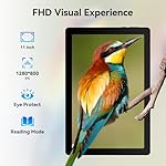 Tablet, Android Tablet, 16GB RAM 128GB ROM 1TB Expansion, 8-Core Processor, Android 14 ,11 inch 1280x800 FHD Touch Screen, Widevine L1, Dynamic Halo, Dual Camera, WiFi6,BT5.3, 6800mAh Battery,Black - Image 4