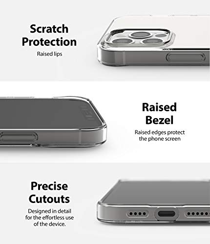 Image of ringke air for iphone 12 pro max case back cover, lightweight transparent flexible tpu scratch resistant phone cover for iphone 12 pro max back cover case - clear - Transparent