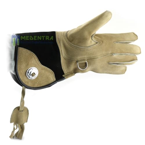 Falconry Glove Tan & Black Suede Leather Bird of Prey