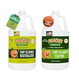 Turf Urine & Odor Eliminator 2-Step System 128 oz Gallon Outdoor Pet Odor Remover for Artificial Grass Concrete Rocks Dog Runs Kennels Patios and Backyard Pet Areas