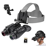 Lunettes de vision nocturne | Jumelles 3D 4K montées sur la tête avec zoom numérique 8x et IR 7 niveaux | Compatible avec casque pour adultes | Classe énergétique A