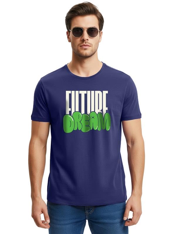 Image of Cotton Blend Regular Fit Half Sleeve Printed Round Neck Multicolor Drop Shoulder T-Shirt for Mens & Boys (Pack of 4)