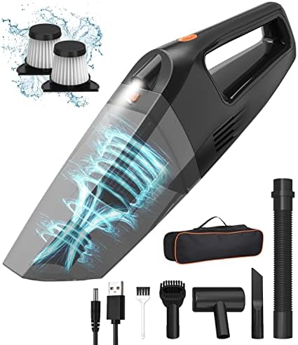 Hihhy Aspirateur à Main sans Fil, 9000Pa Mini Aspirateur de Table avec  lumière LED, 12.6V 120W pour Poils d'animaux, Cuisine, Bureau, Voiture :  : Cuisine et Maison