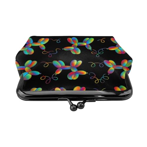 Pu Leather Buckle Coin Purse Rainbow Dog Balloon Pattern Girls Kiss-Lock Change Purse Wallets2