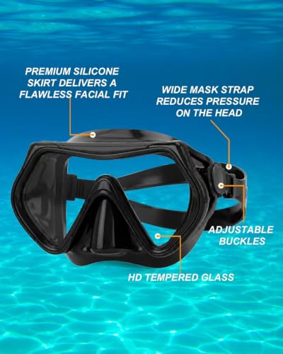 Equipo de Snorkel para Adultos, Set de Máscara de Snorkel Seco, Máscara de Snorkel para Buceo con Vista Panorámica Anti-Vaho, Paquete para Natación y Buceo miniatura 4