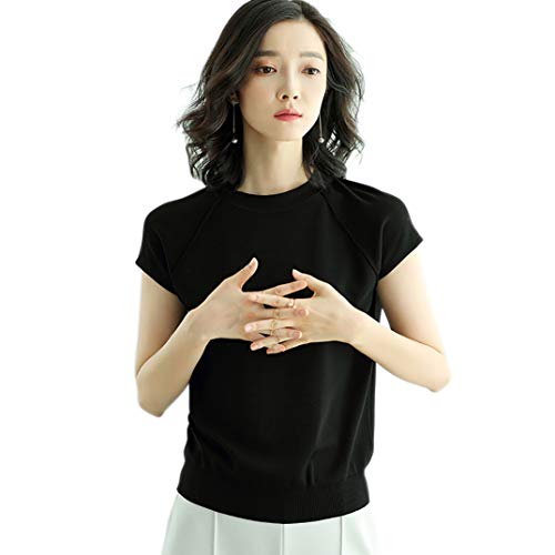 フレンチスリーブニットリブニットレディース ニットソー サマーニット 薄手 Uネックサマー カットソー トップス セーター レディース S~XL