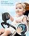 ECLIP Portable Stroller Fan, LED Display, 4 Speeds, Flexible Tripod Clip On Fan Blow Cold Air, 30dB Quiet Handheld Desk Cooling Baby Fan for Car Seat Crib Bike Treadmill (3 Inches Black)
