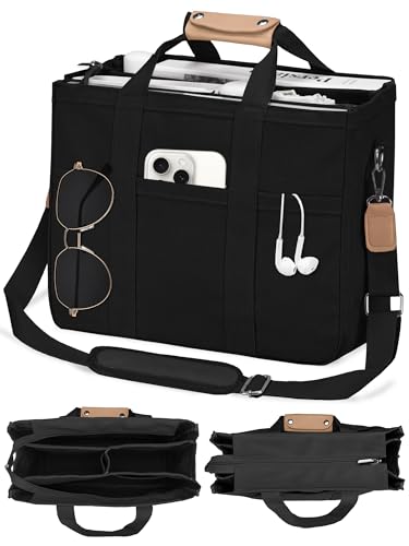 VOFANK Canvas Tote Bag for Women with Zipper and Compartments Large Work Bible Bag Crossbody Teacher College Tote Purse