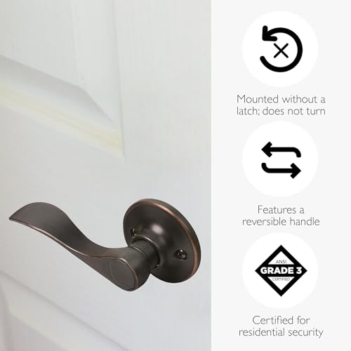 Image of Design House 700617 Springdale Dummy Door Lever, Oil Rubbed Bronze, Decorative , Oil-Rubbed Bronze