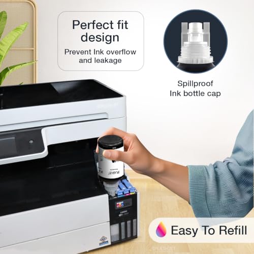 Image of Splashjet 008 Compatible Refill Pigment Ink for Epson L15150, L15160, L15140, L6490, L6460 Printer - Compatible Ink Bottle for Epson 008 Ink Code (70gm x C /M /Y + 120gm x Bk) Ink Bottle Set - 502367