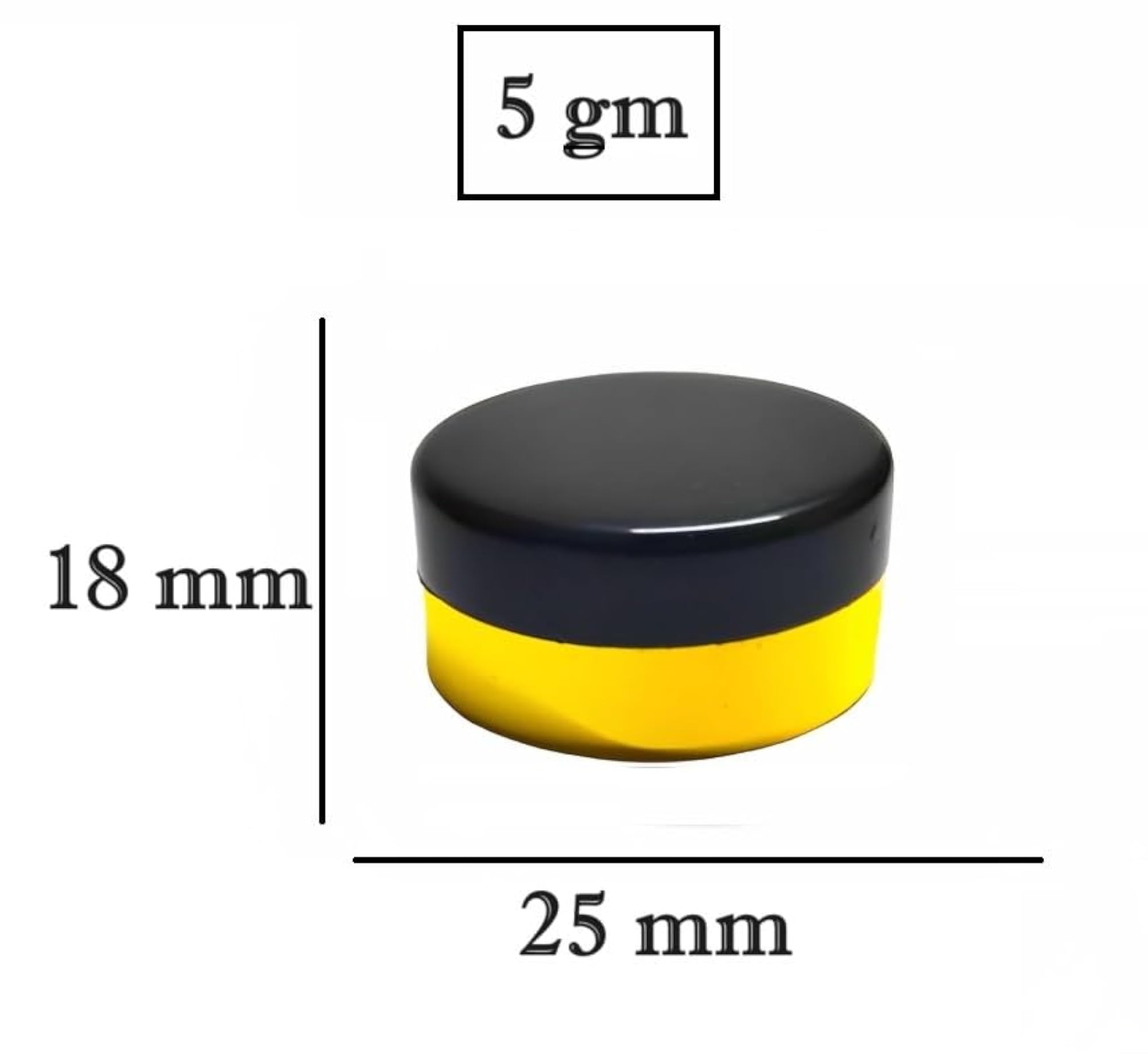 5 GM Round Shape P.S. Golden Container with Cap