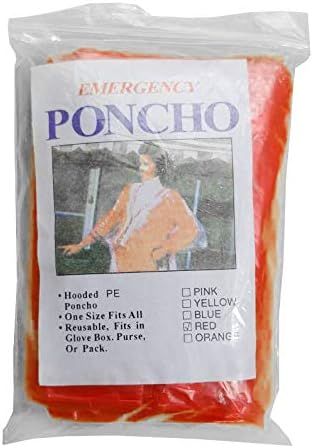 Disposable Polyethylene Emergency Storm Poncho One Size