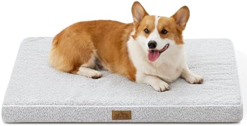 COZY KISS Orthopädisches Hundebett Grosse Hunde - 91x69x8 cm Hundekissen Waschbar Hundematte mit Abnehmbarer Bezug, Hundematratze Rutschfester Unterseite, Grau