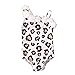 Chollius Costume da Bagno Monopezzo per Bambina 1-6 Anni Costume Intero SGAMBATO con Volant Stampato di Sirena per Mare Spiaggia (Bianco Leopardo, 1-2 Anni)