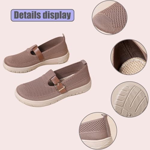 Munich Orthopedic Sandals Women, Soft Sole Comfortable Square Buckle Woven Breathable Mesh Walking Sandals4