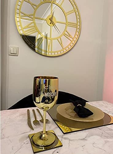 Miniatura 4 de Gold Large Mirror Wall Clock Real Silver Mirror Wall Clock,Modern Clocks for Wall, Big Clock Silent Non Ticking,Home Decor,Battery Operated ((27,5